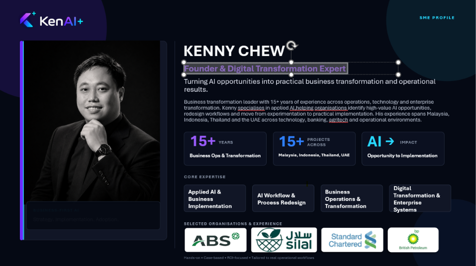 Kenny Chew, Founder and Digital Transformation Expert